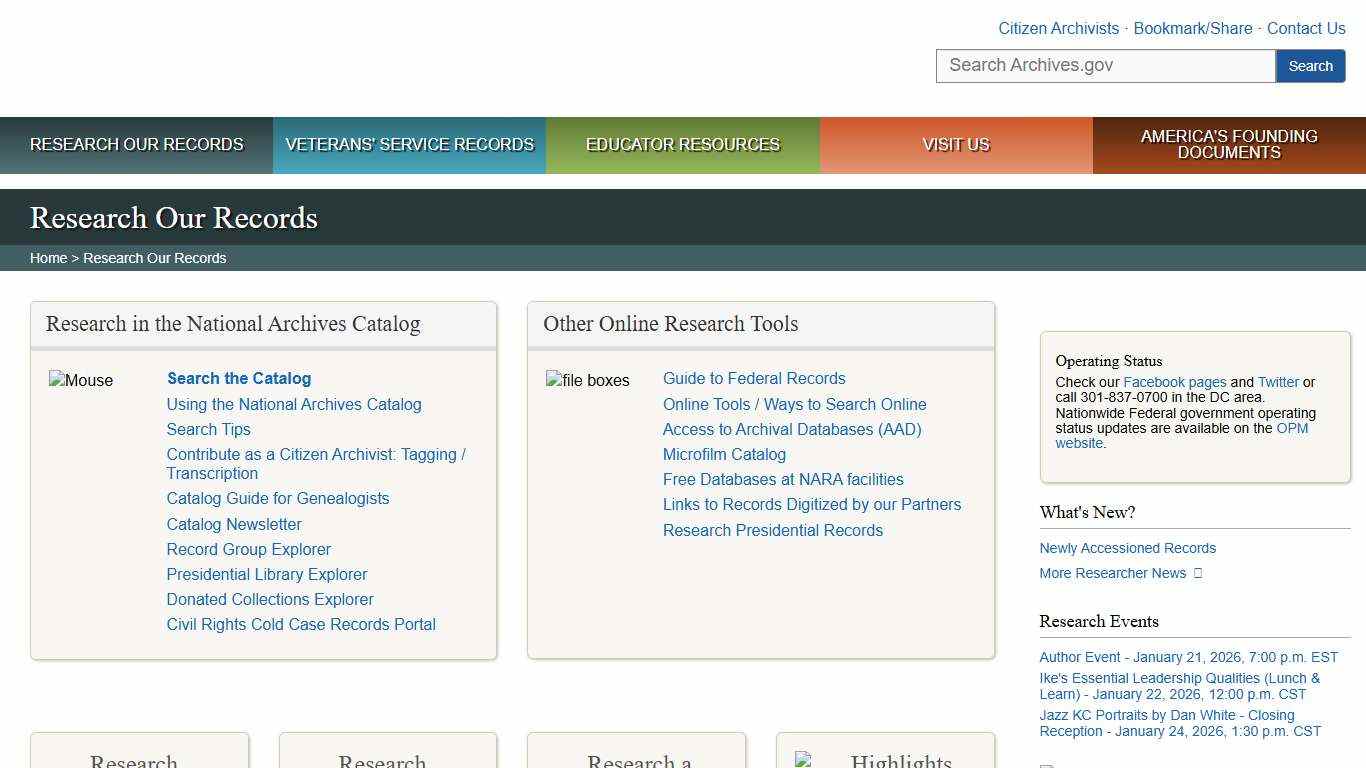 Research Our Records National Archives